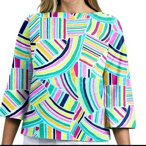 FRESH‎ PRODUCE Women’s Sundrenched Isla Seaglass Top Shirt Cotton Size Large